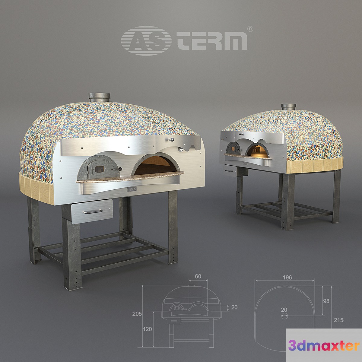 Pizza oven for firewood AsTerm D120VK 3D Max
