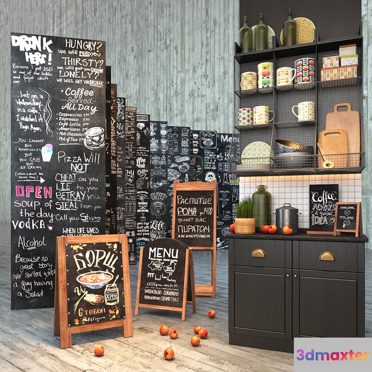 Set for creating slate surfaces with images of chalk 2
