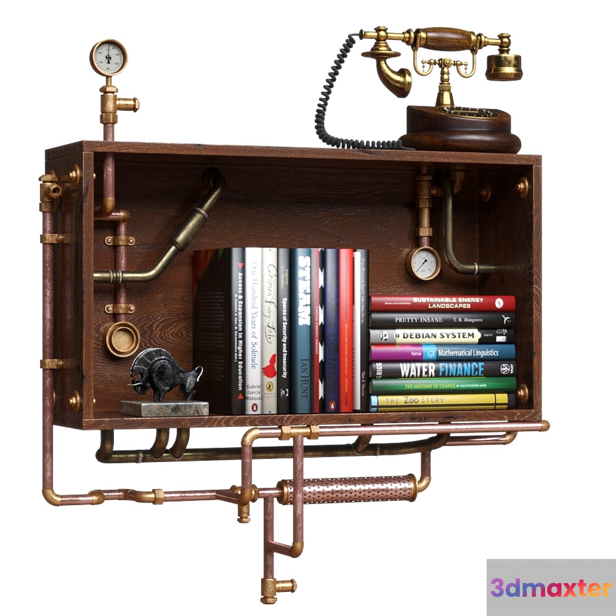 Steampunk Industrial Wall Shelf 3D Max