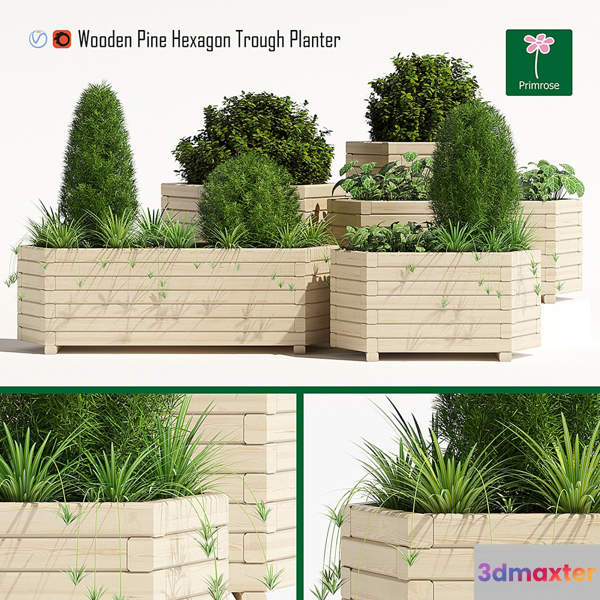 Trough planter 3D Max