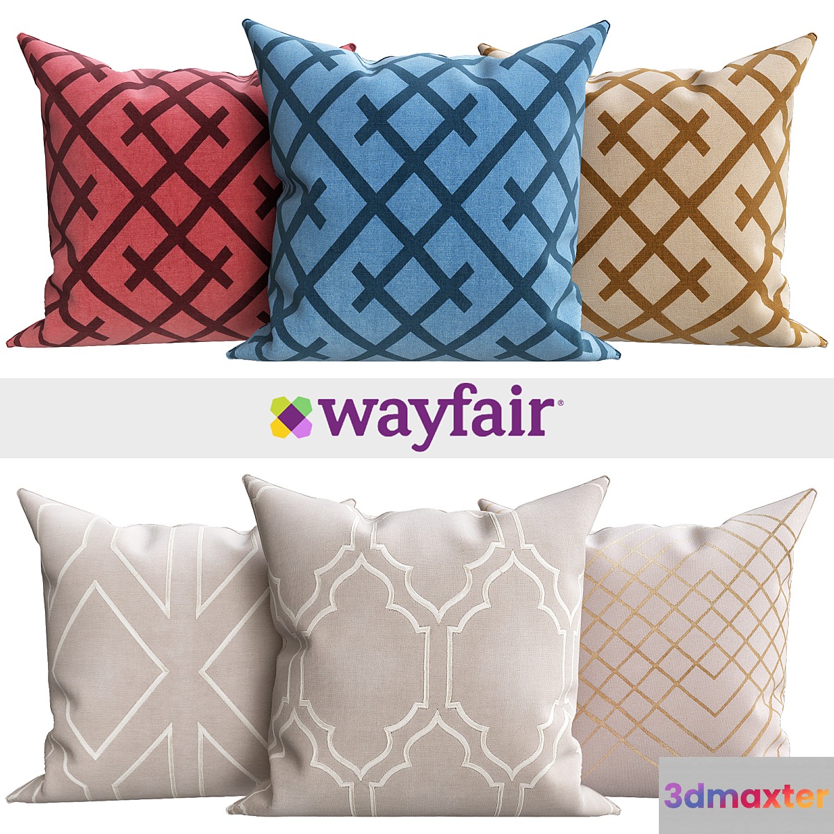 Decorative pillows from Wayfair shop 3D Max