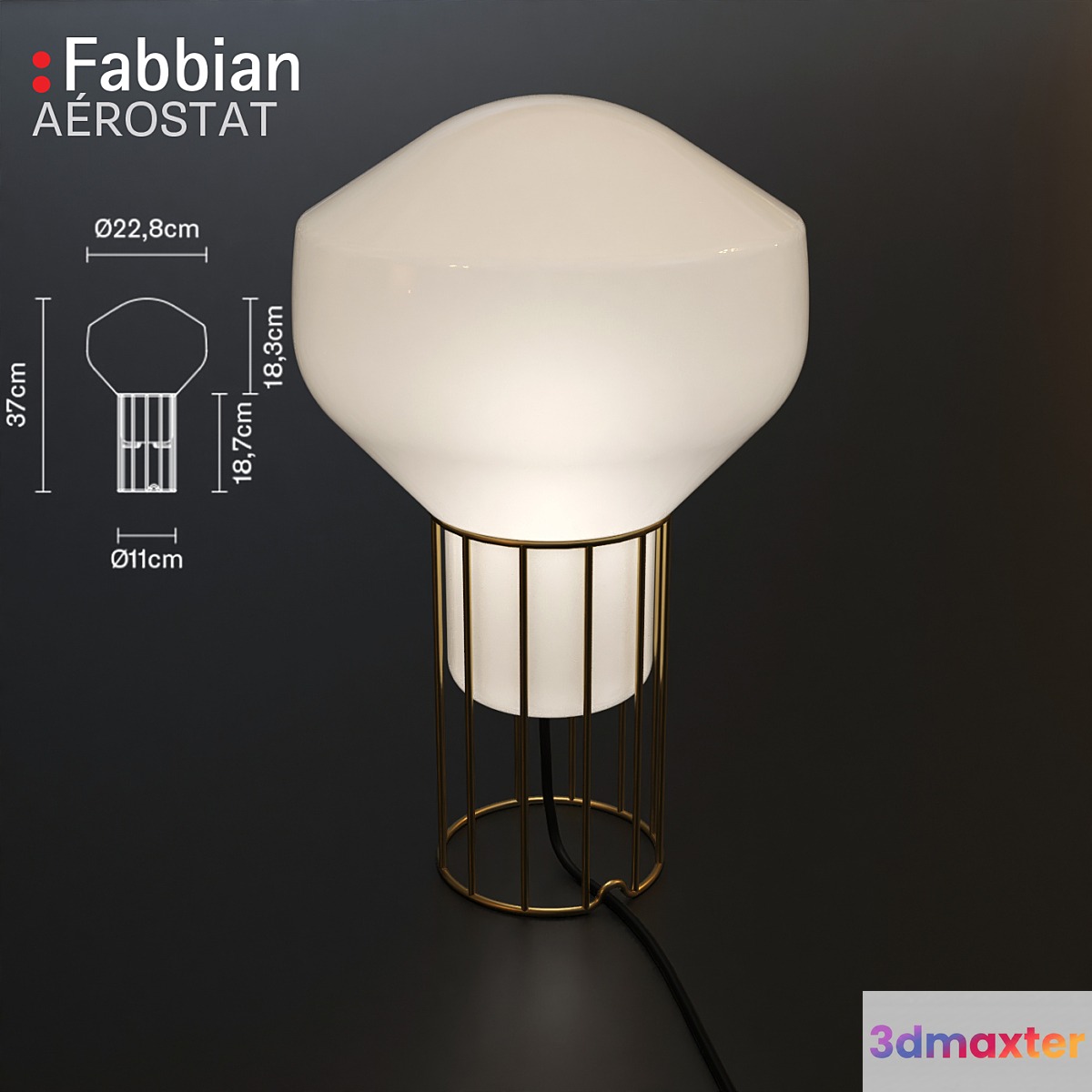 Fabbian Aerostat Table Lamp 3D Max