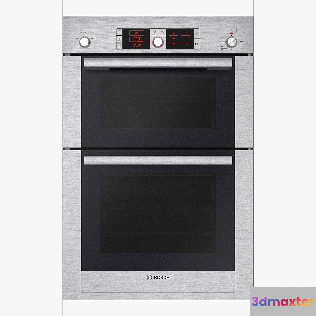 Built-in double multi-function oven HBM56B551B brushed steel Serie 6 3D Max