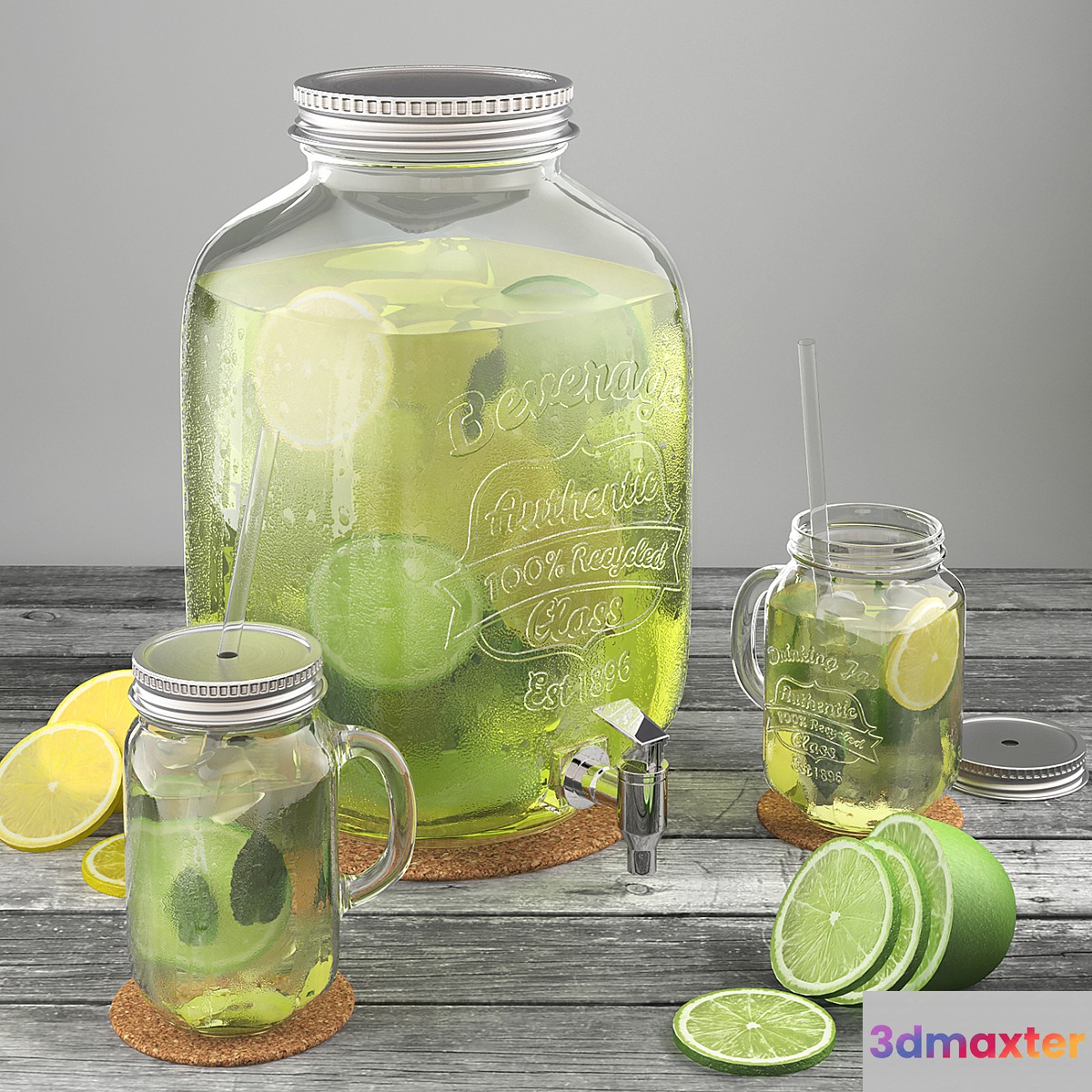 Lemonade lime-lemon 3D Max