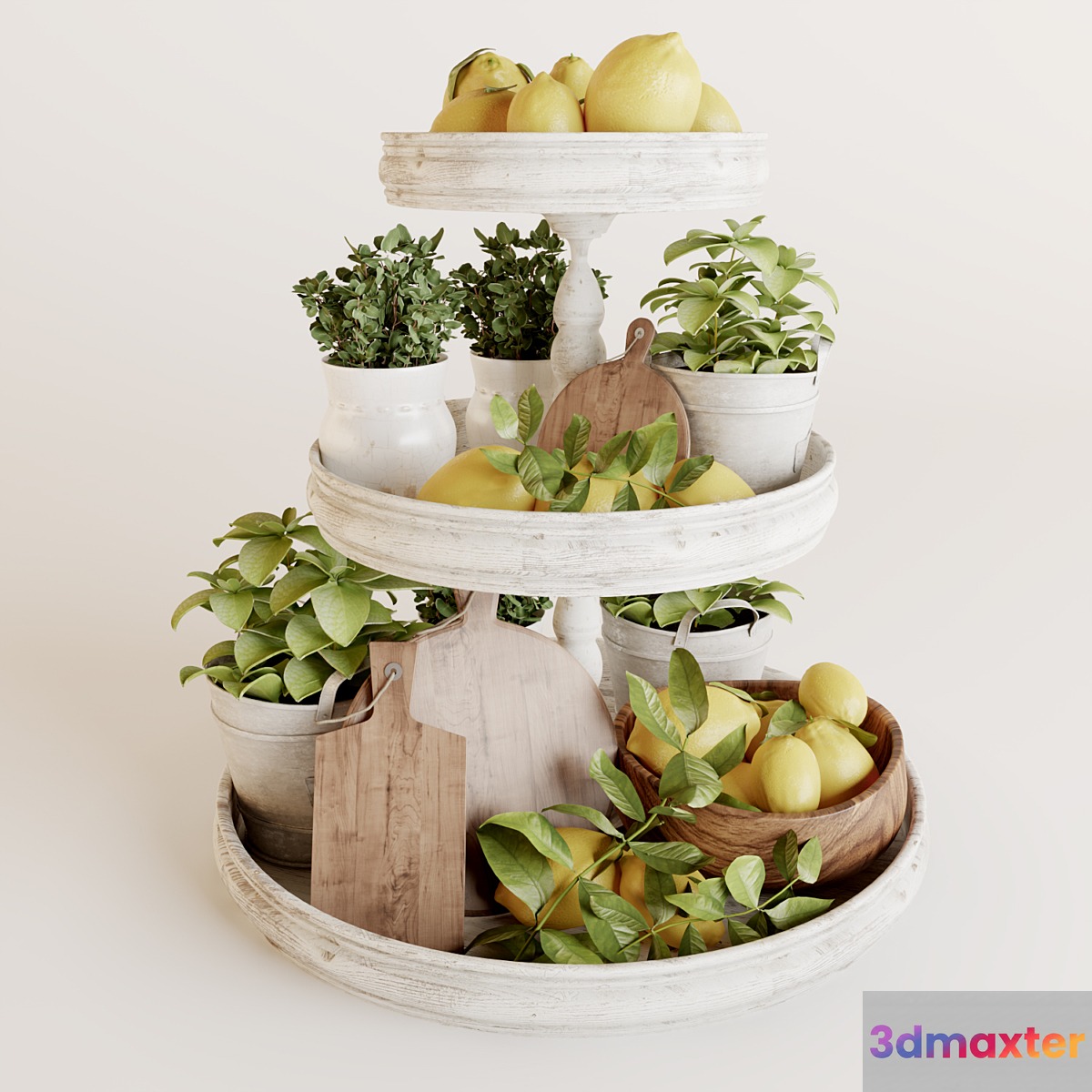 Decorative set with lemons 3D Max