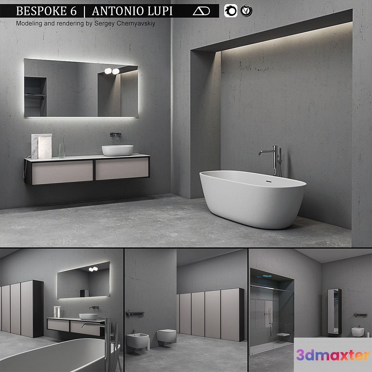 Bathroom furniture set Bespoke 6 3D Max