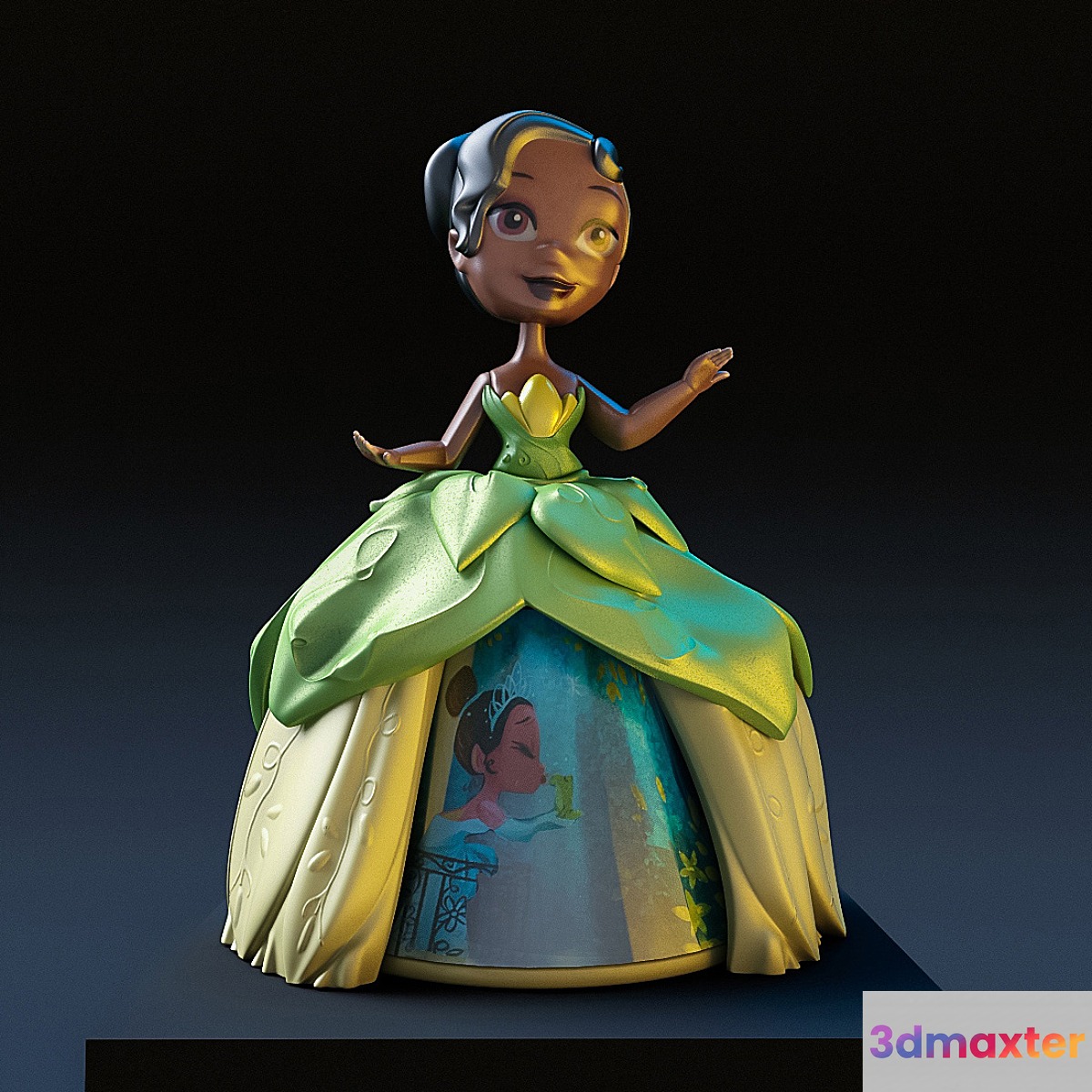 Princess Tiana doll 3D Max