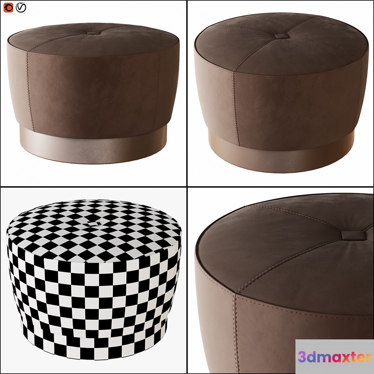 Pouf Minotti Jacques 3D Max