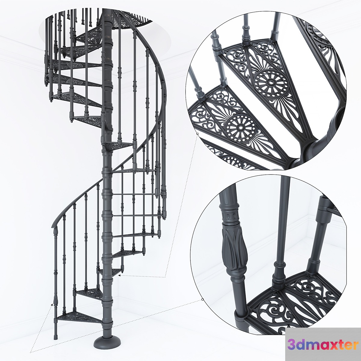 Spiral staircase Modus 3D Max