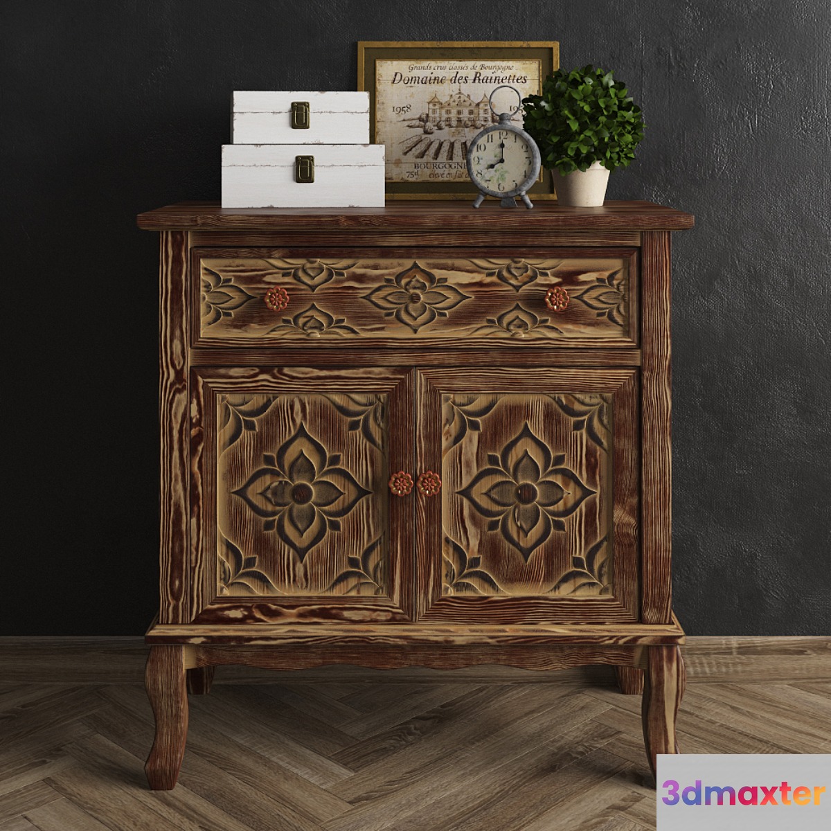Joss & Main - Alanna Cabinet + Decorative Set 3D Max