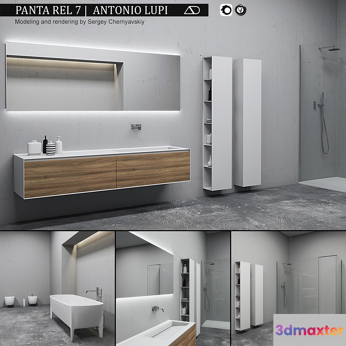 Bathroom furniture set Panta Rel 7 3D Max