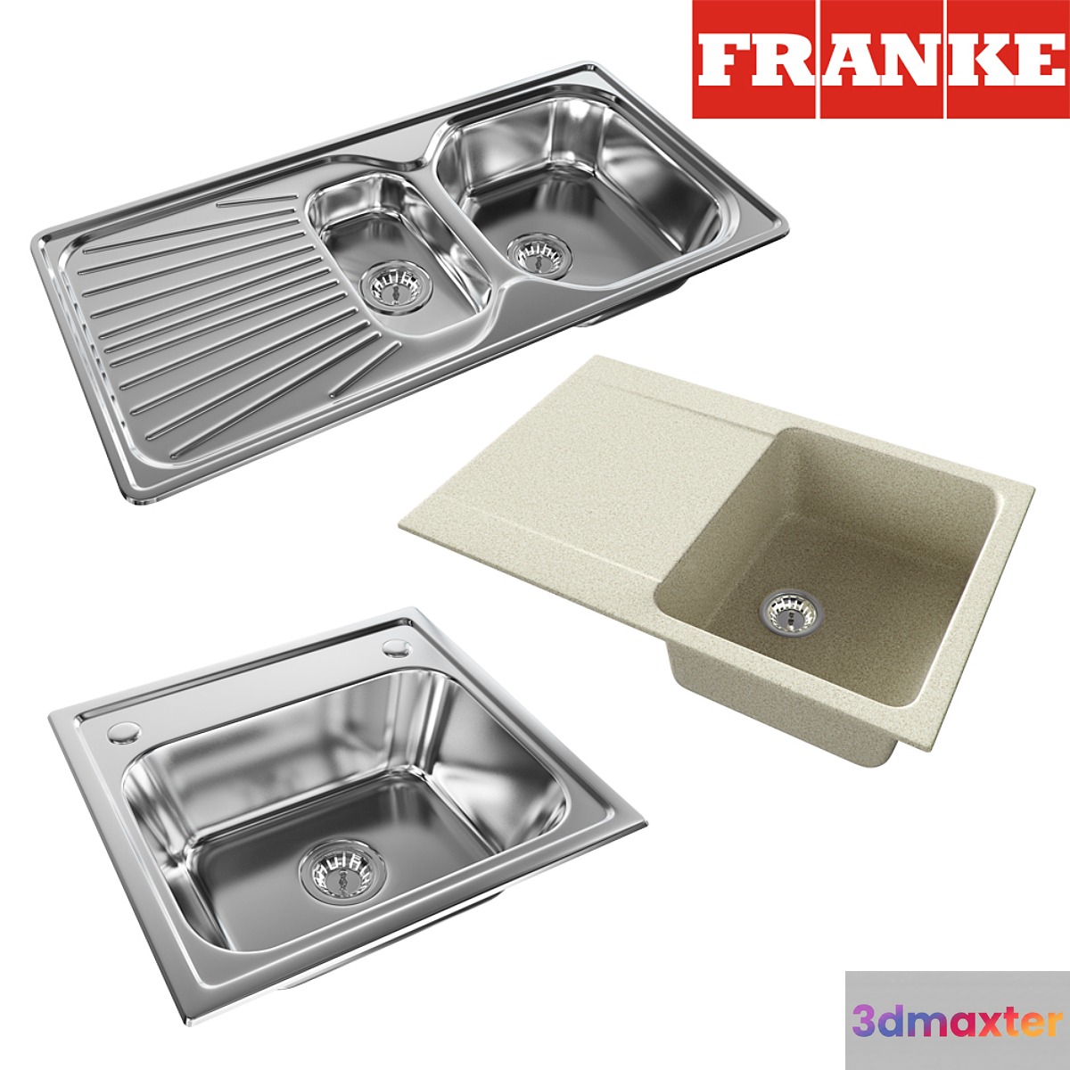 Kitchen sink Franke 3D Max