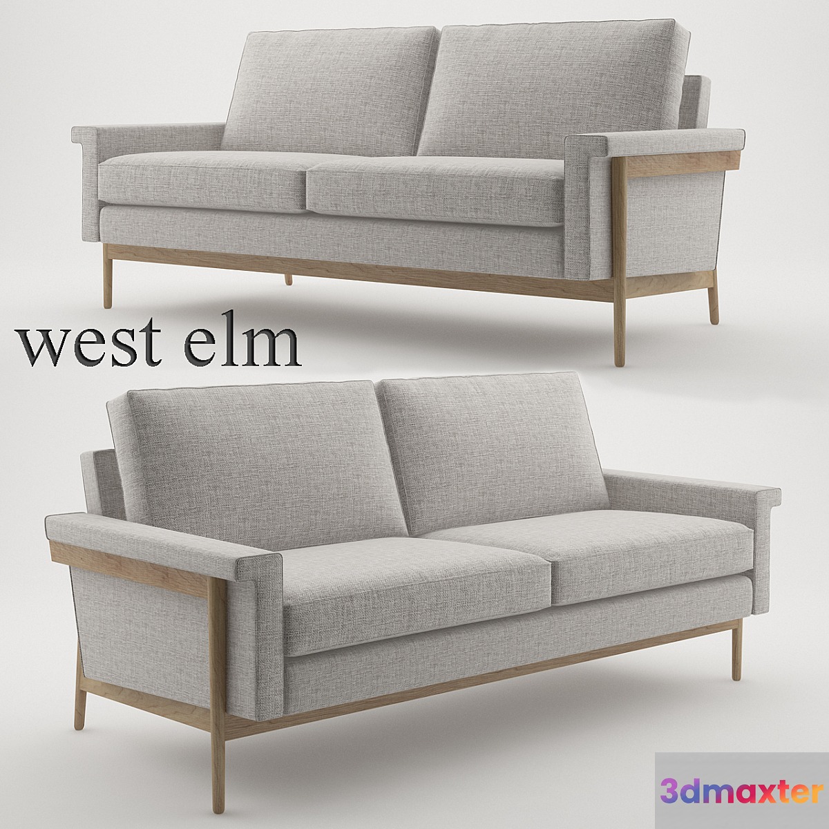 Leon Wood Frame Loveseat (68 