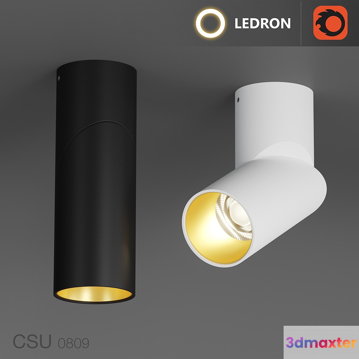 Surface-mounted luminaire Ledron CSU0809 3D Max