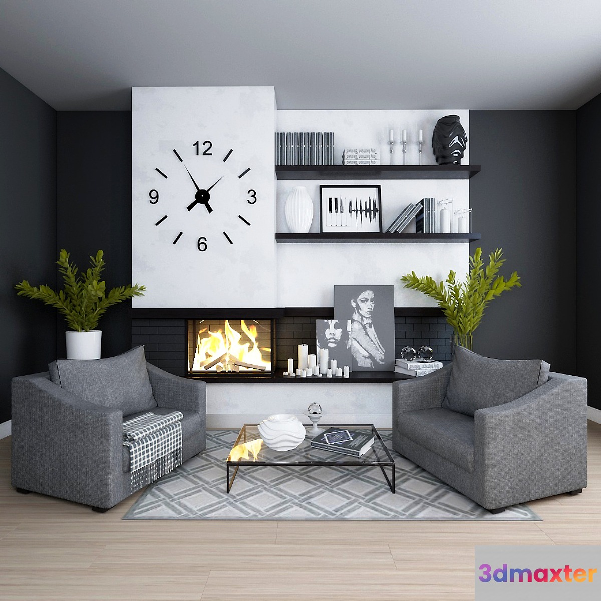 Corner fireplace - No.3