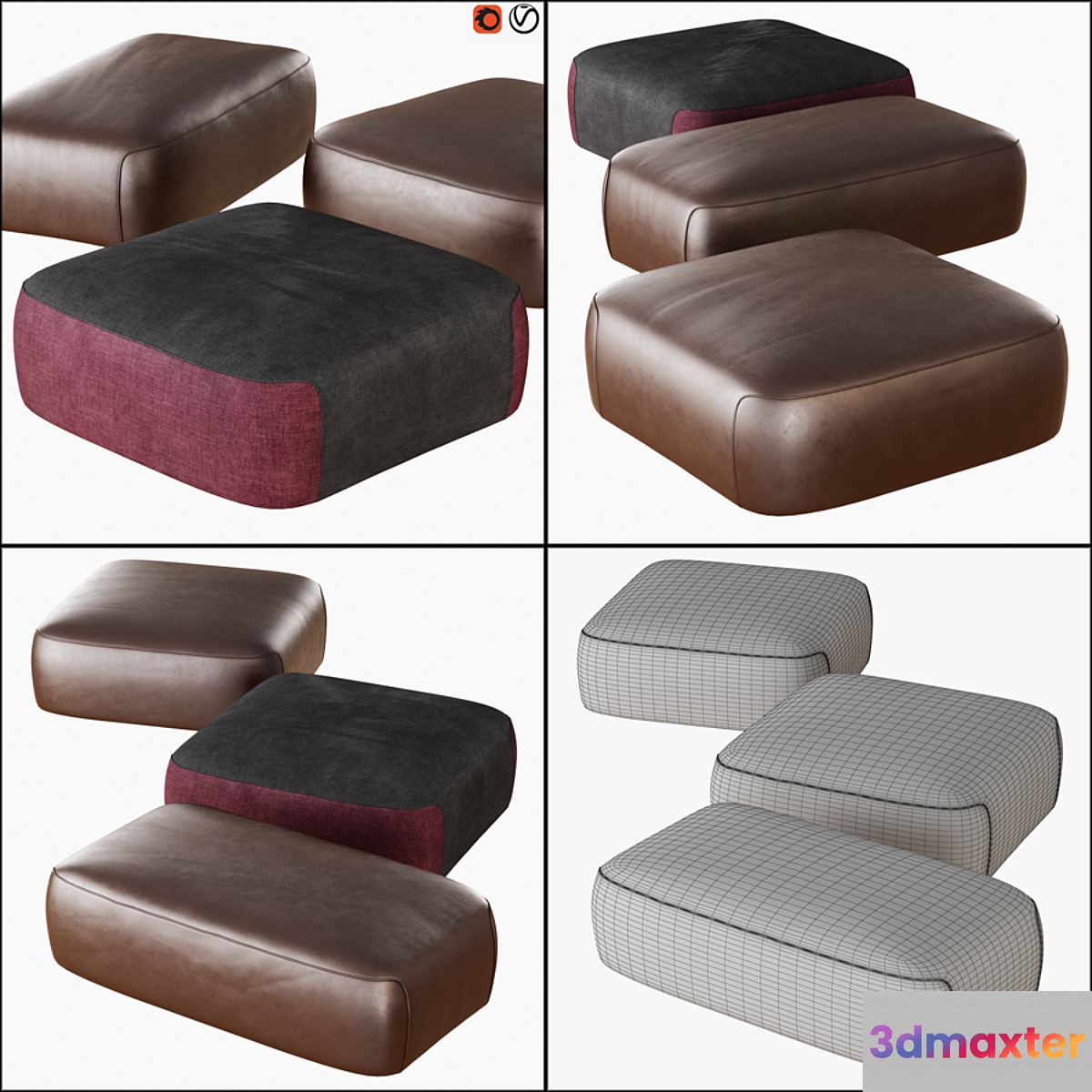 Pouf Franklin 3D Max