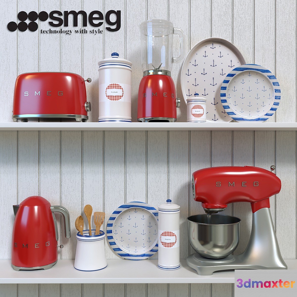 SMEG kitchen appliances 3D Max