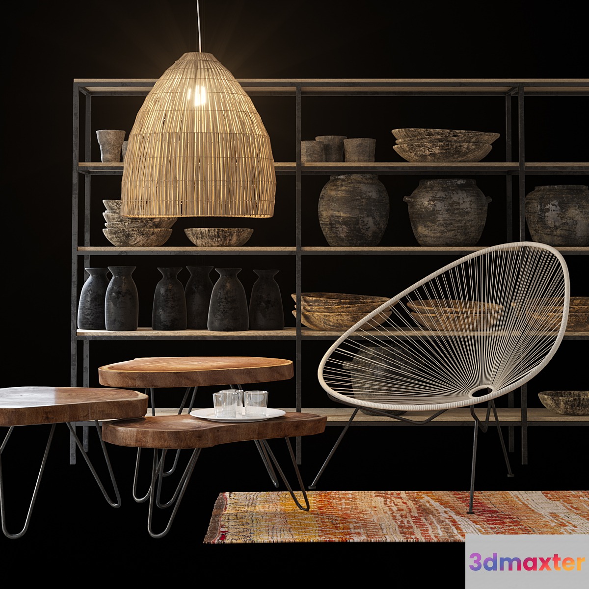 Ethnic decor set 3D Max