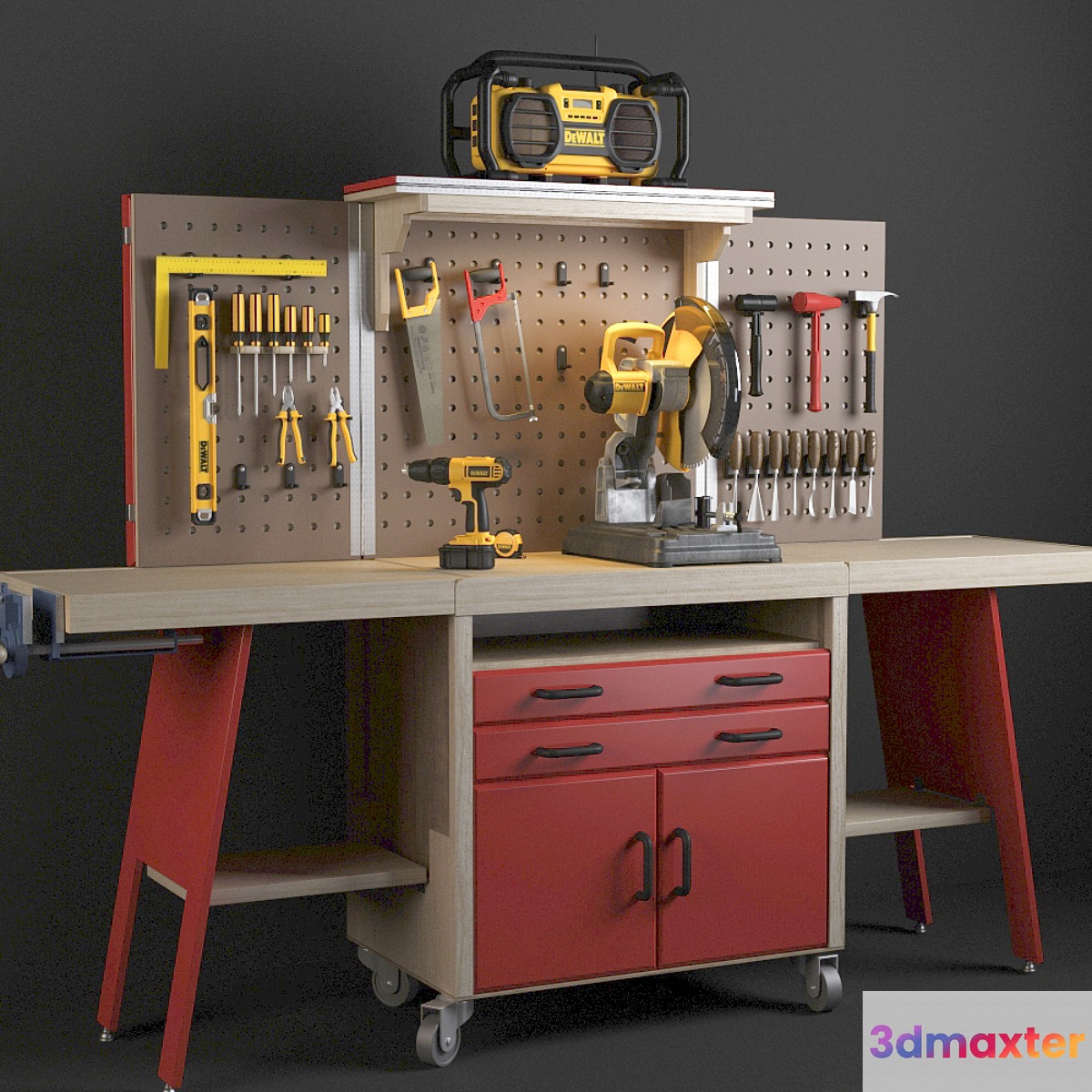 Workbench with tools DeWalt.