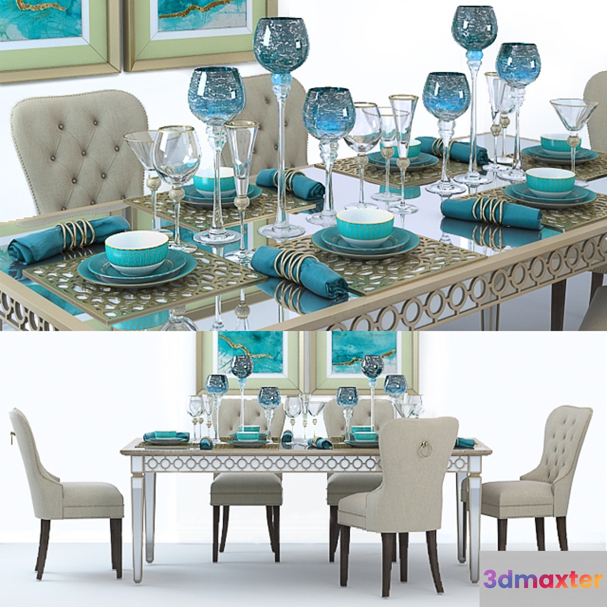 Sophie Mirrored Dining Table