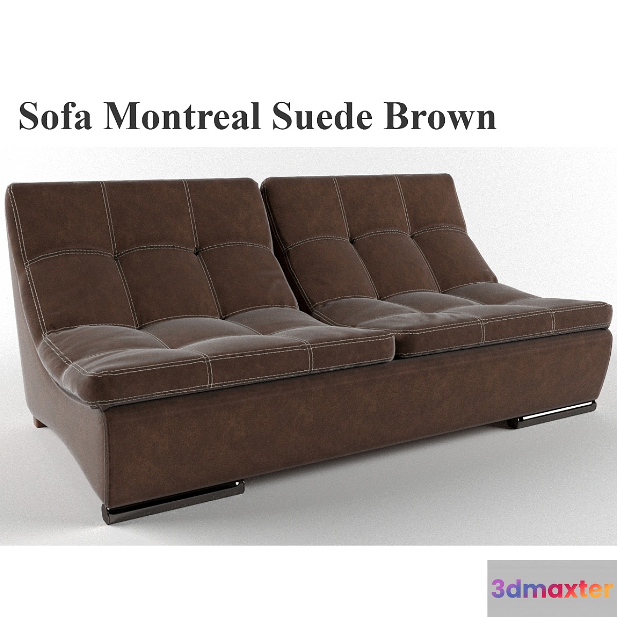 Sofa Montreal Suede Brown 3D Max