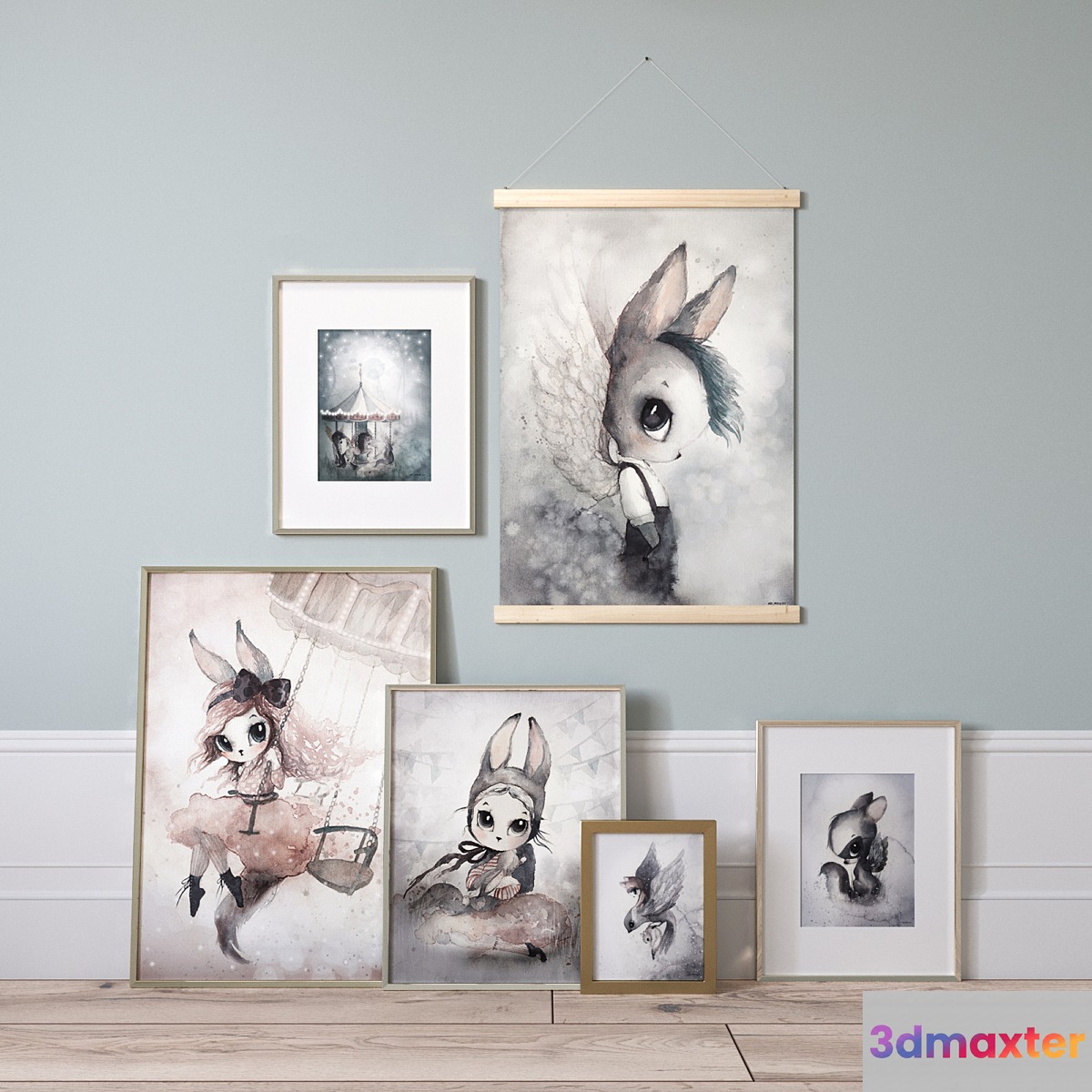 Posters for the children's Mrs Mighetto 3D Max