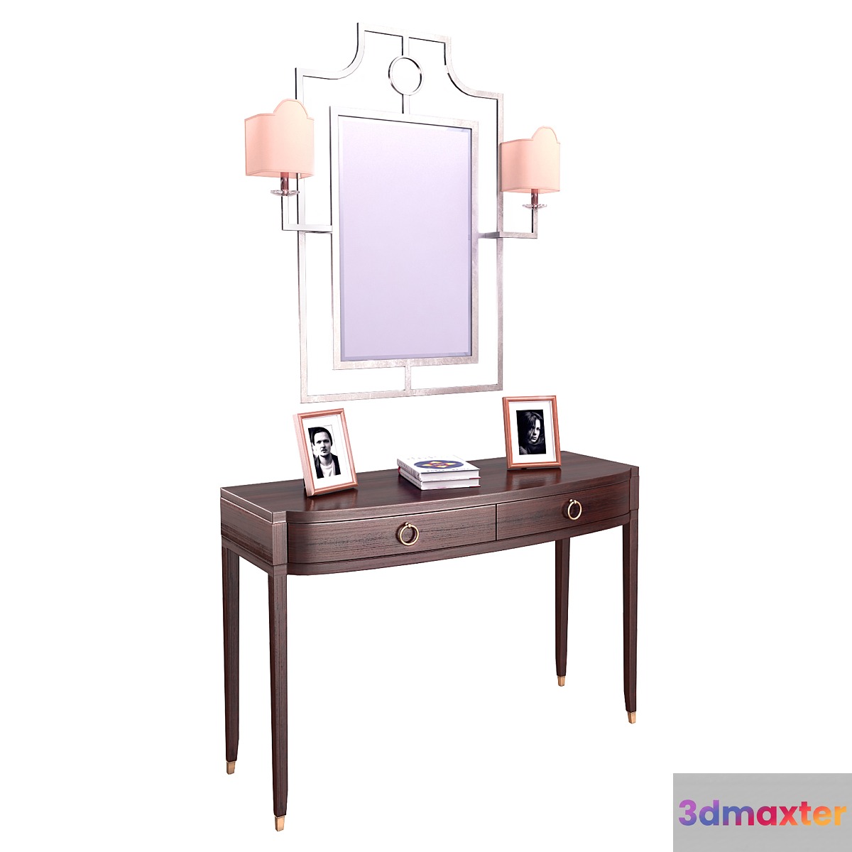 Dressing table mirror with sconce