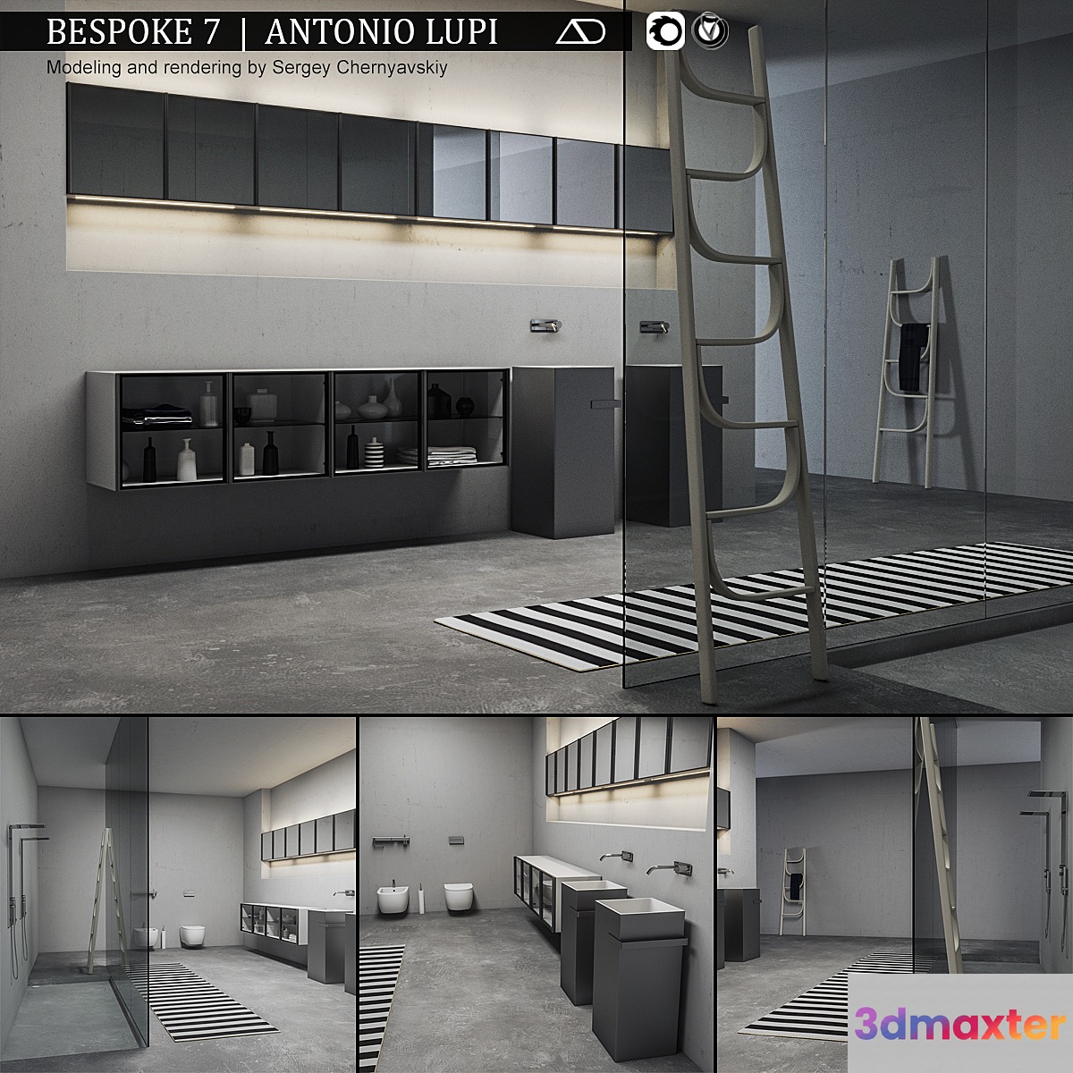 Bathroom furniture set Bespoke 7 3D Max