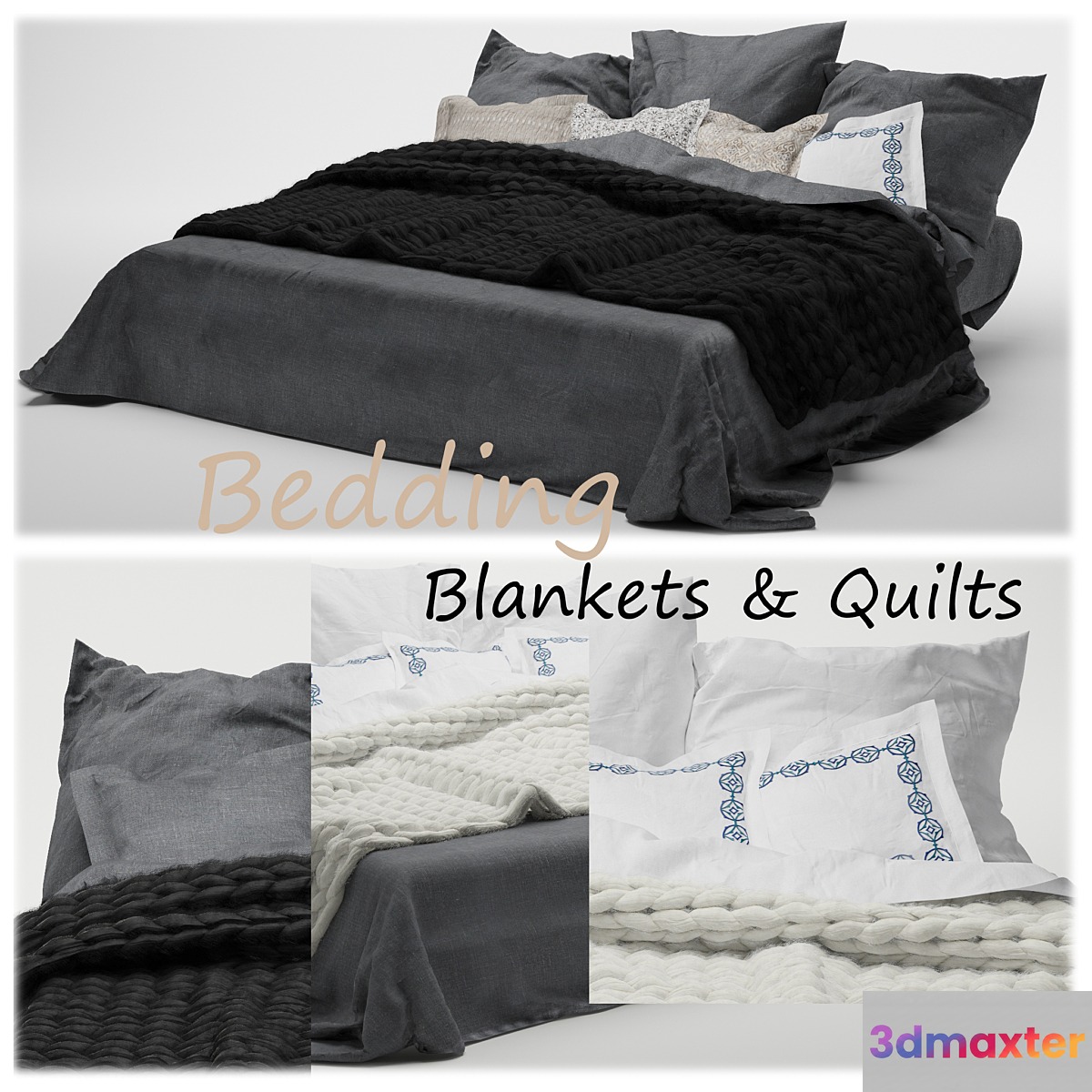 Bed blanket wrap 3D Max