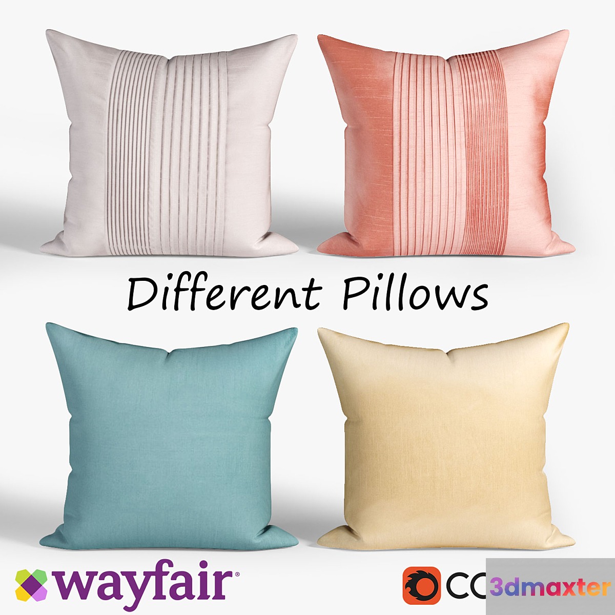 Decorative pillows Wayfair. set 025 3D Max