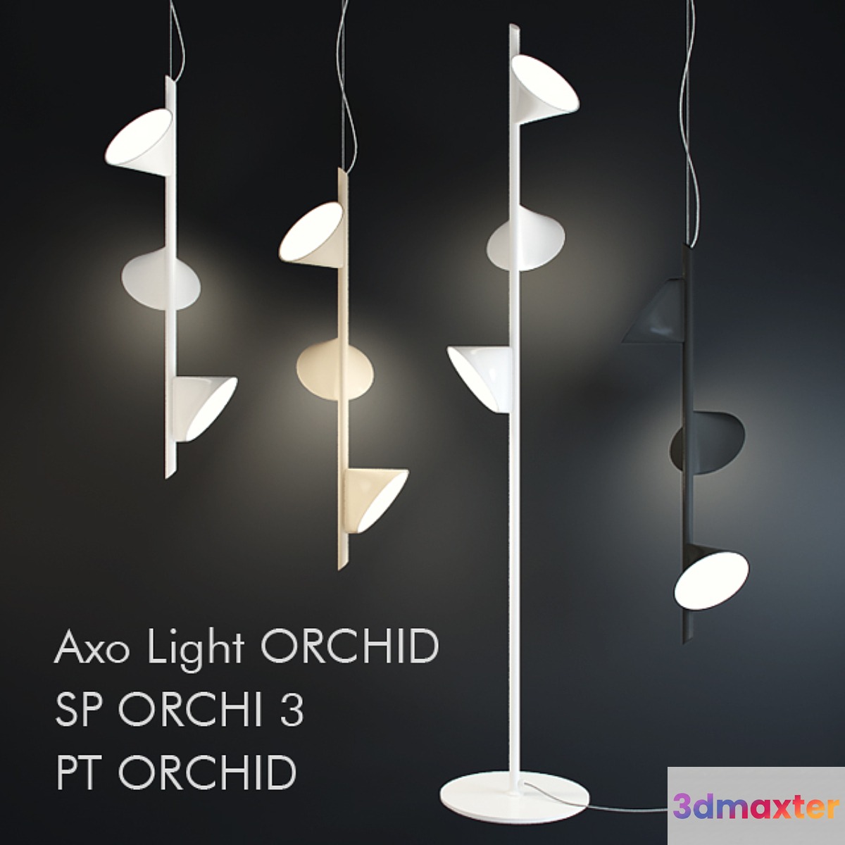 Suspended fixtures Axo Light ORCHID SP ORCHI 3 and floor lamp Axo Light ORCHID PT ORCHID