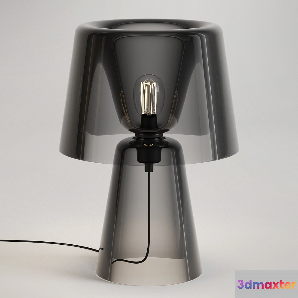 John Lewis Large Glass Table Lamp Smoke - No.2