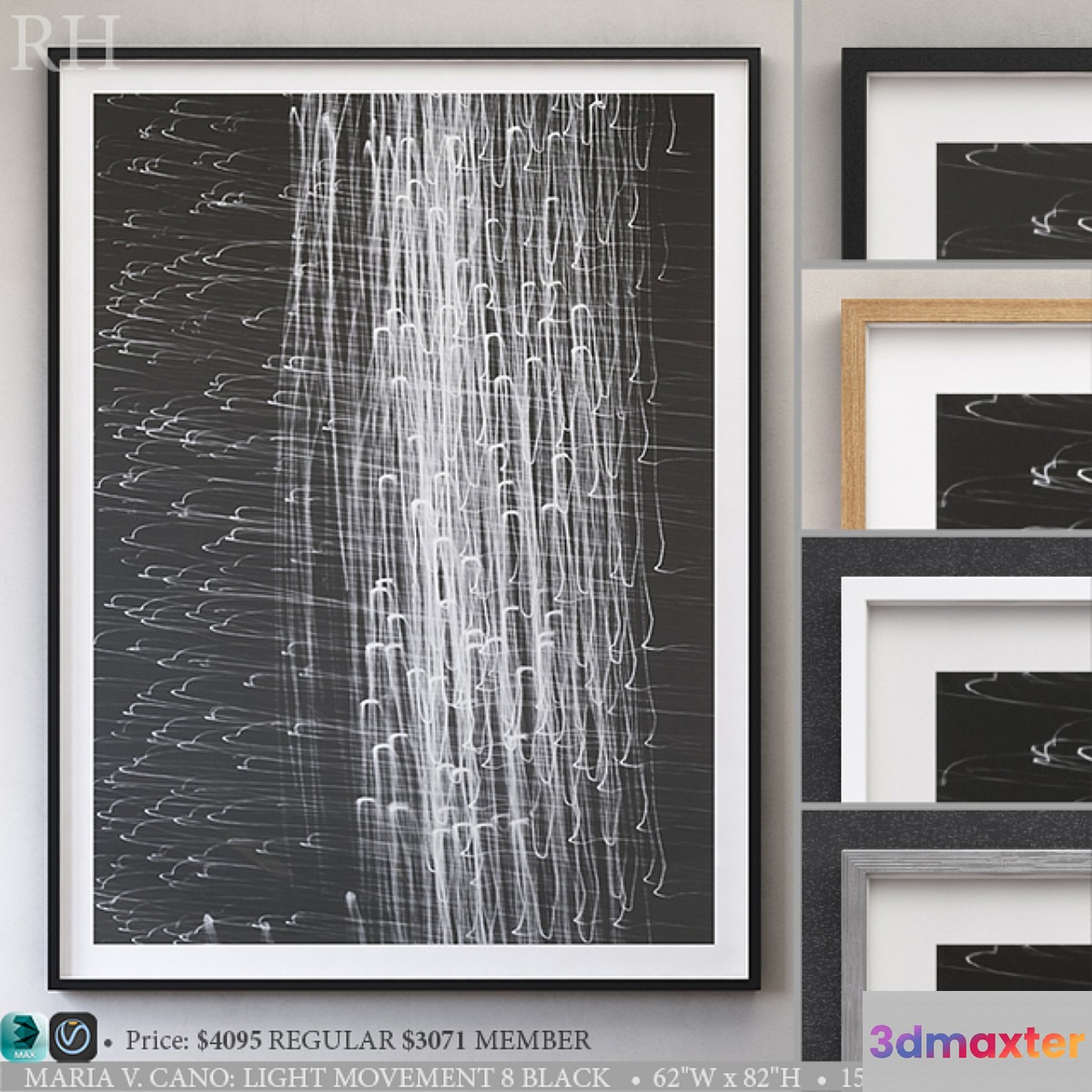 MARIA V. CANO LIGHT MOVEMENT 8 BLACK 3D Max