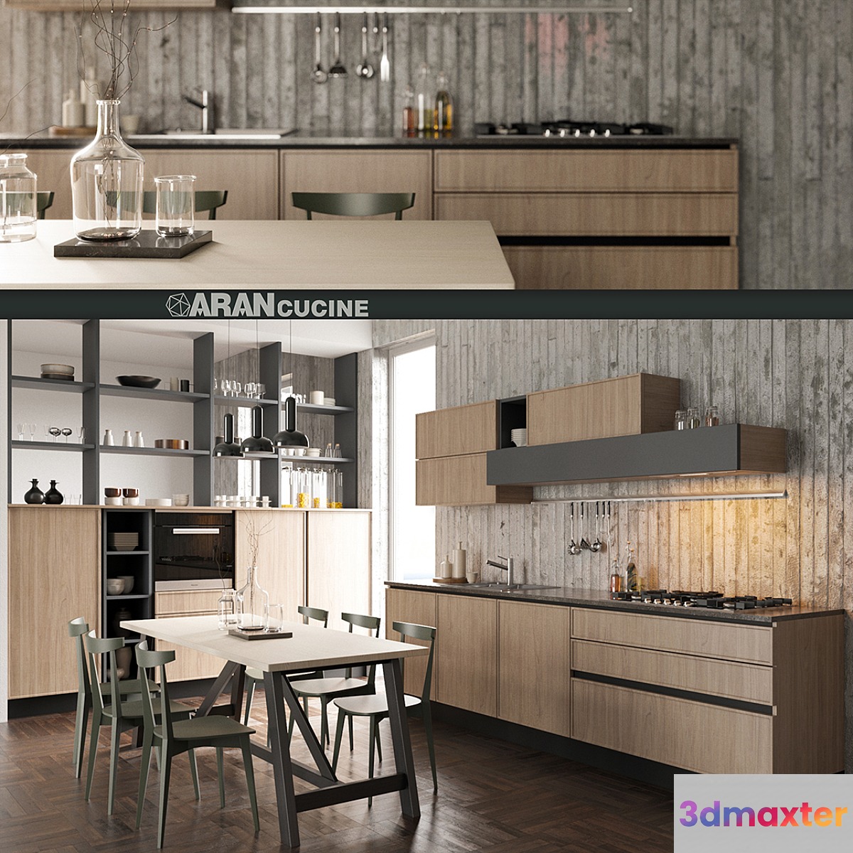 Kitchen Aran Cucine Quadro 3D Max