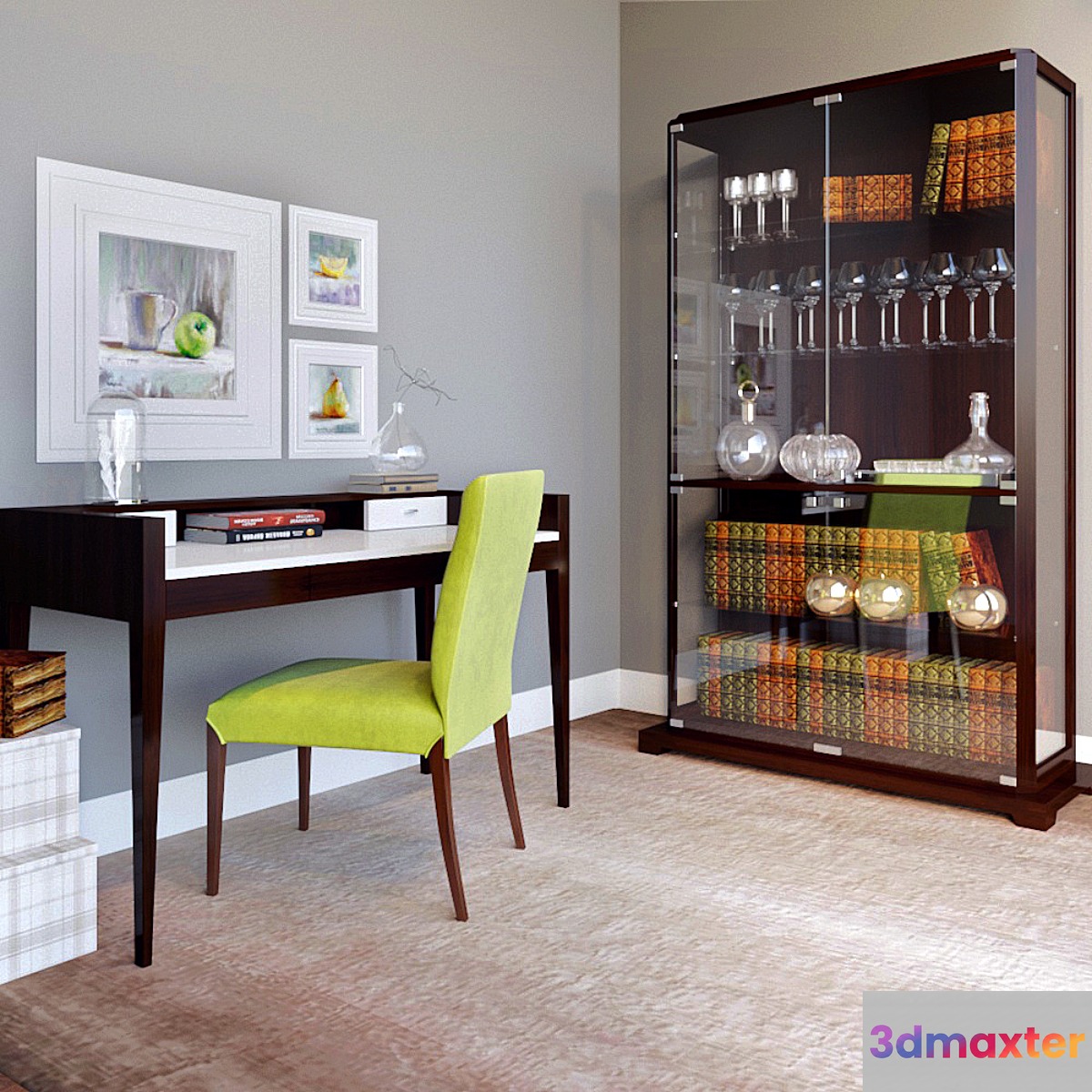 SELVA COLLECTION: writing-desk Waldorf chair Sorrento and Glass case Downtown