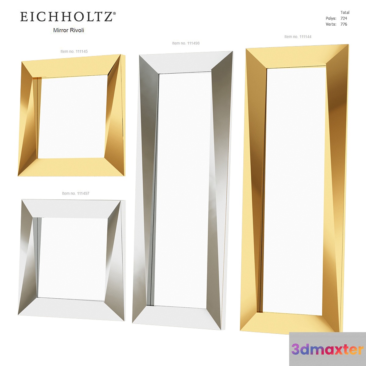 Mirror EICHHOLTZ Mirror Rivoli 3D Max