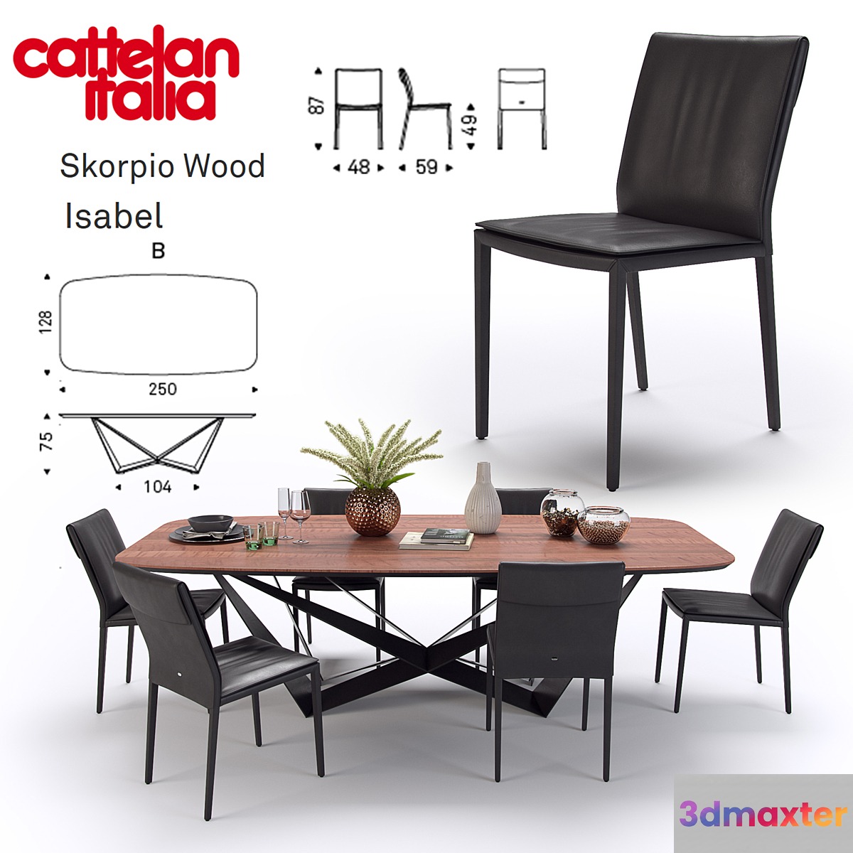 Table Scorpio Wood  Chair Isabel  Cattelan Italia - No.3