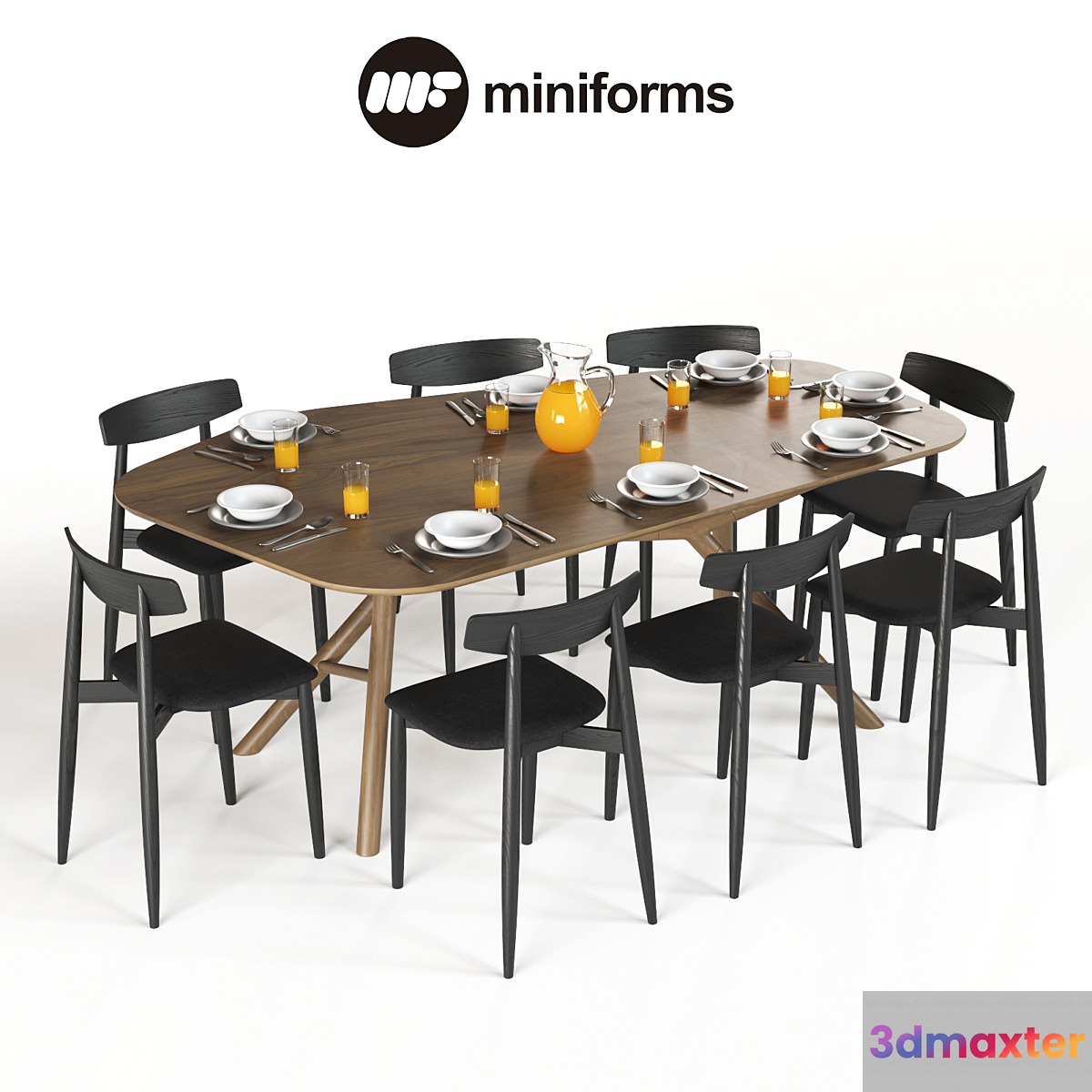 Table Miniforms OTTO & Chair Miniforms Claretta 3D Max