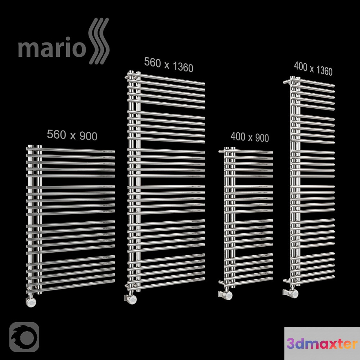 Towel warmers Mario Premium Marseille. 3D Max