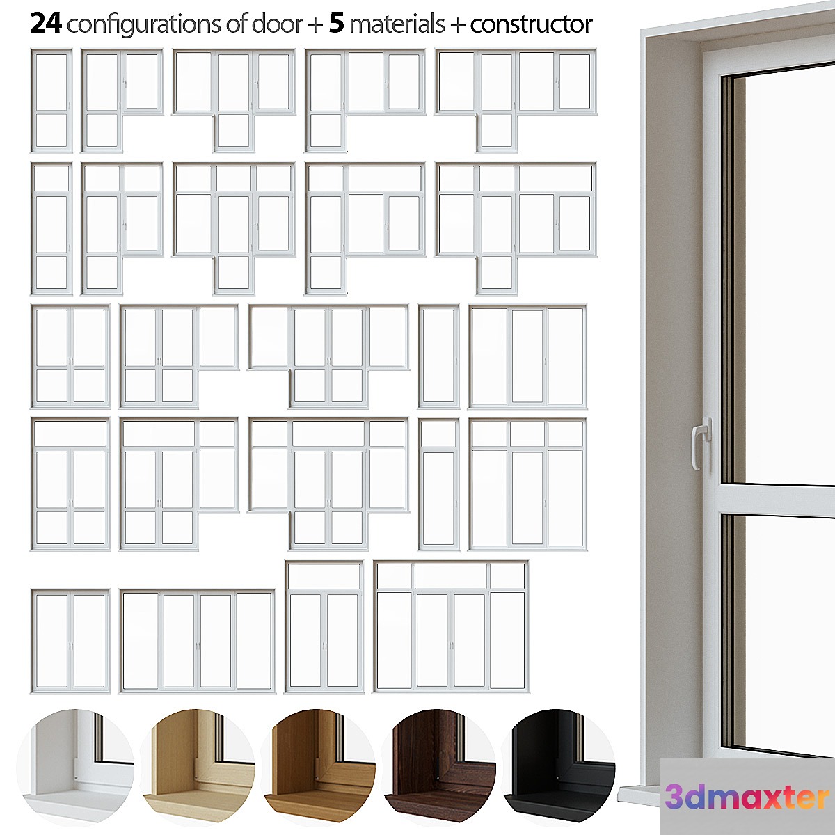 A set of plastic balcony doors