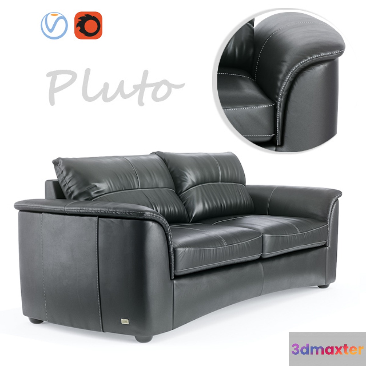 Leather Sofa Pluto 3D Max