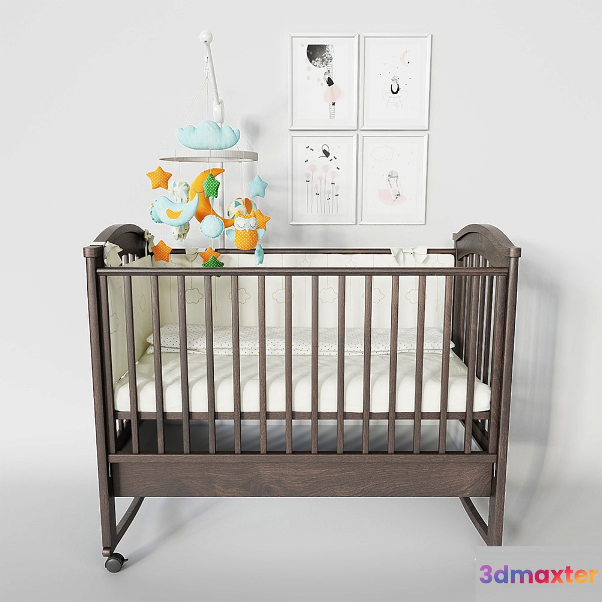 Baby cot Fiorellino Penelope 3D Max
