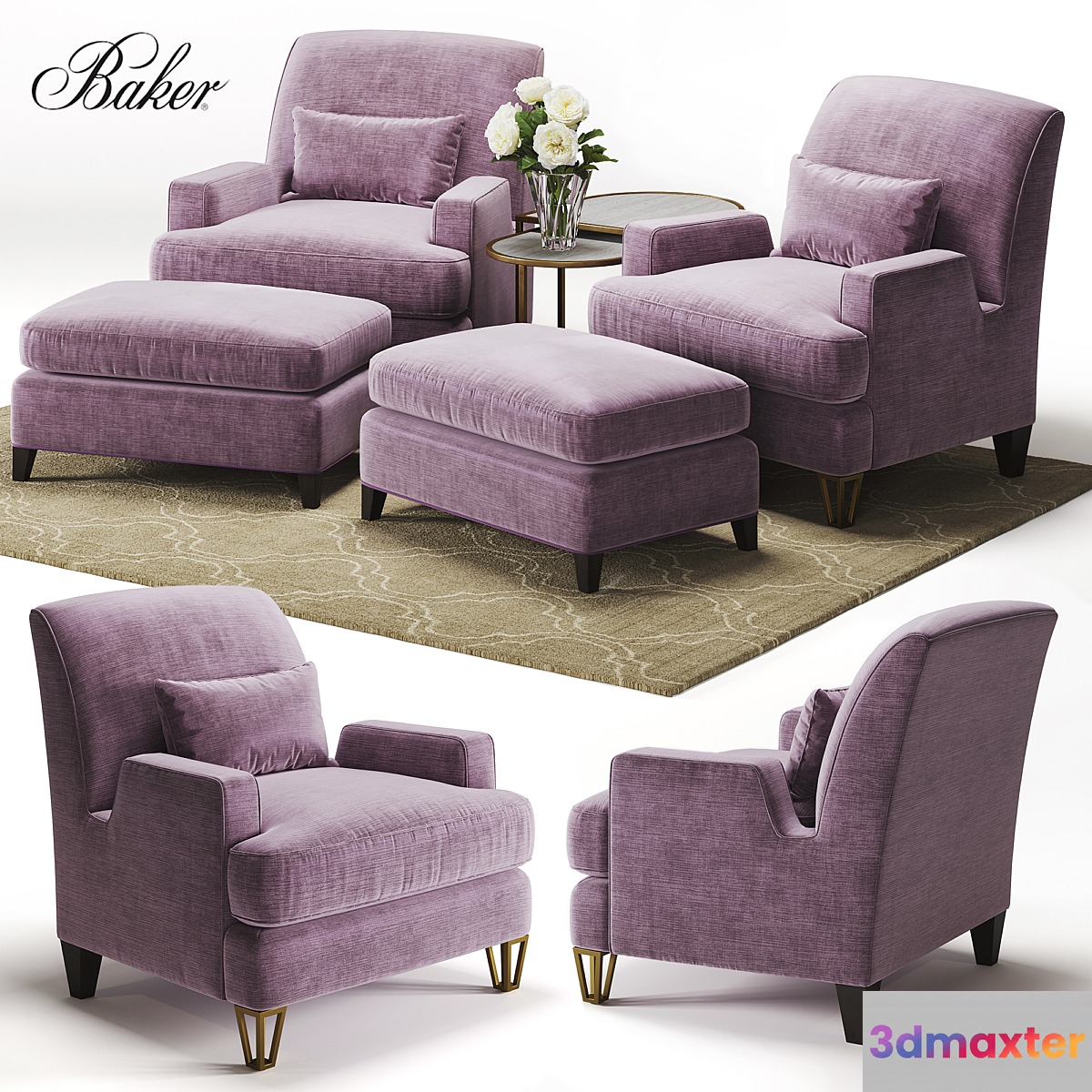 BAKER Almandine Lounge Chair 3D Max