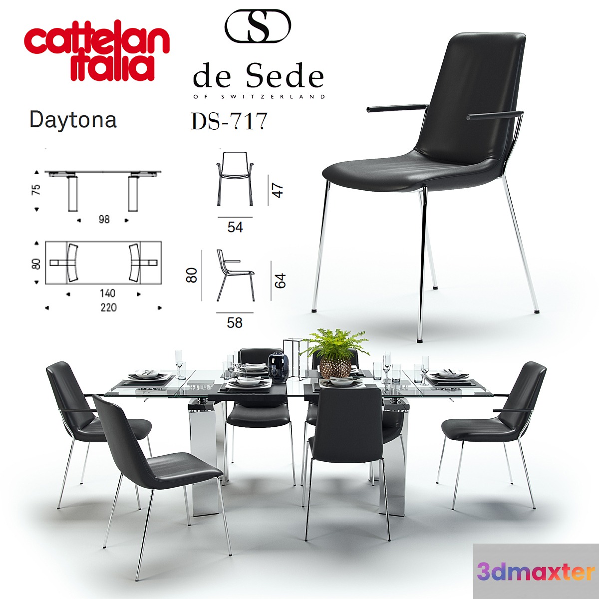 Table Daytona Cattelan Italia  Chair DS-717 de Sede