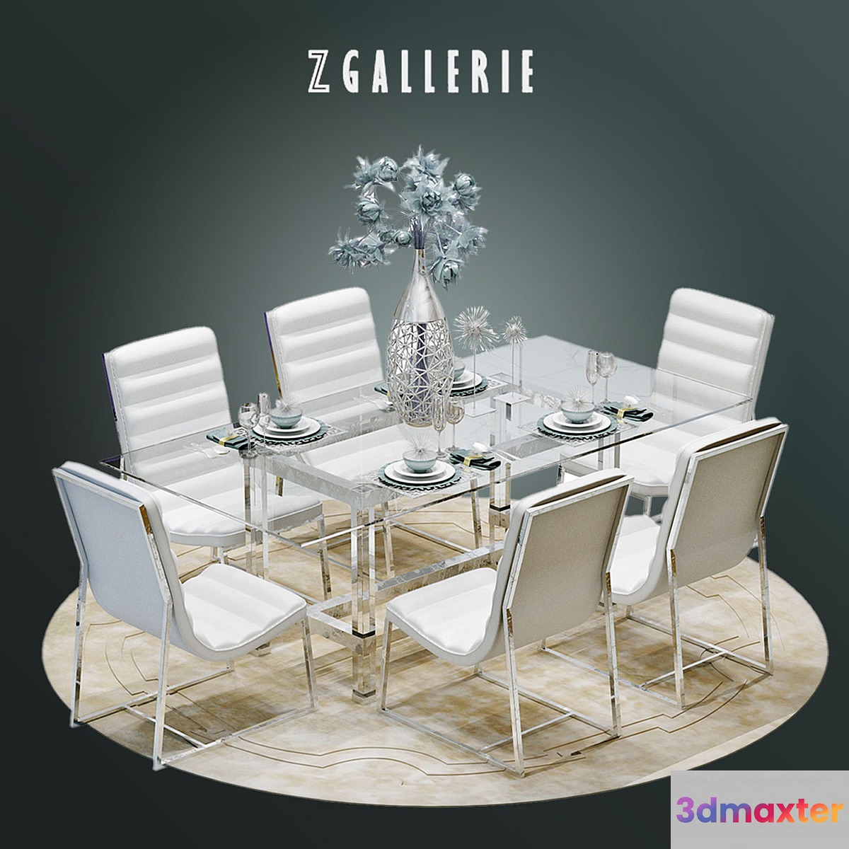 ZGALERIE_dining group_cost group 3D Max