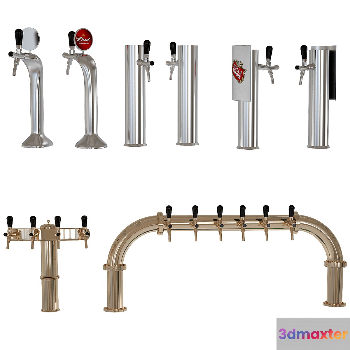 Beer equipment set 3 3D Max