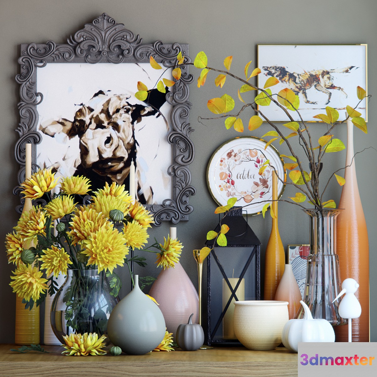 Autumn decorative set 4 3D Max