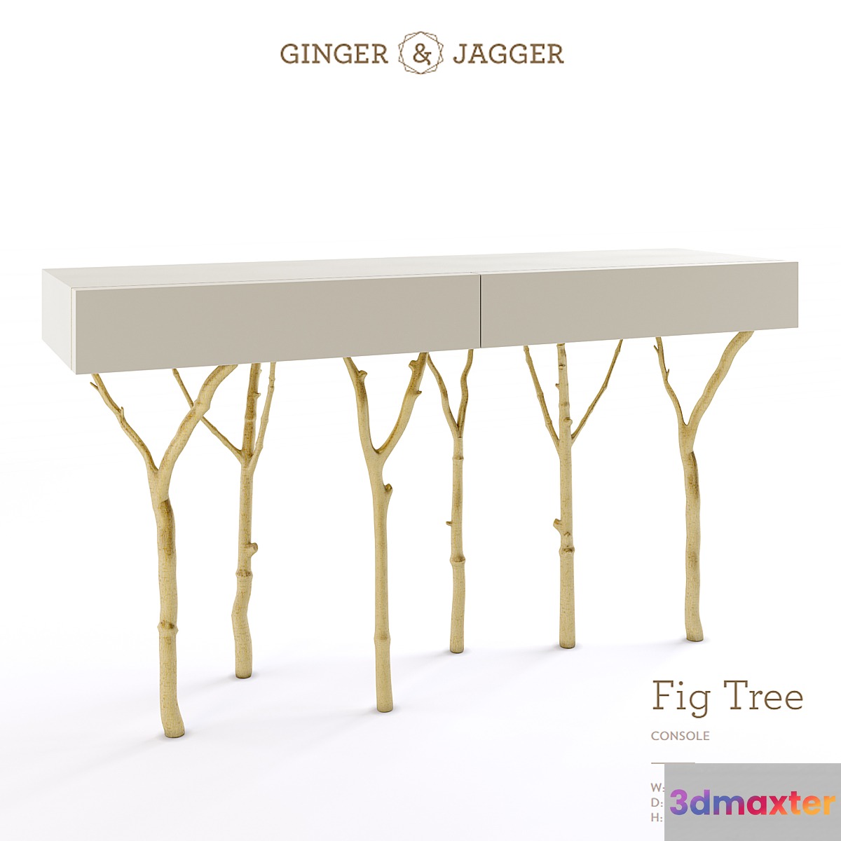 Ginger & Jagger Fig Tree Console 3D Max