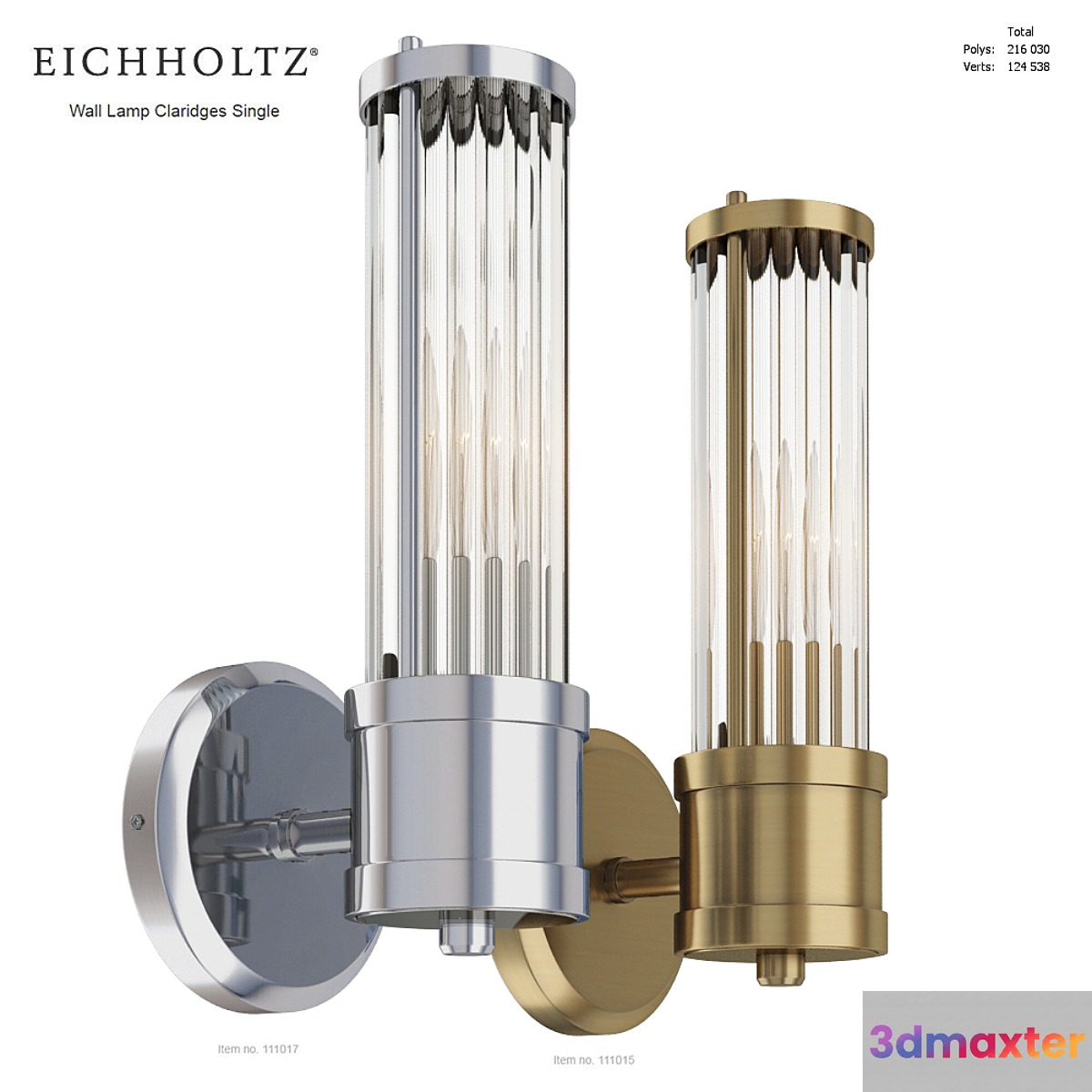 EICHHOLTZ Wall Lamp Claridges Single 111017 111015