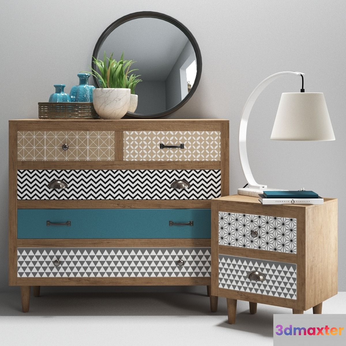 KARE design Capri - chest of drawers and bedside table 3D Max